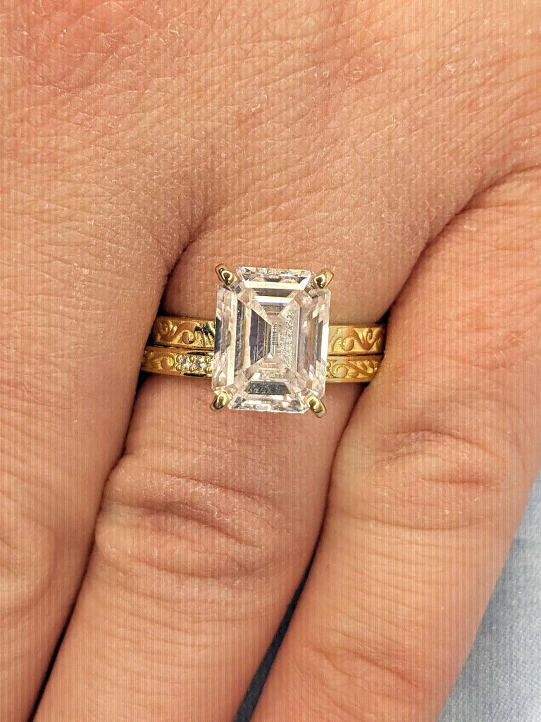 VVS Moissanite Wedding Anniversary Ring Gift for Wife | 3 Carat Engagement Ring | Vintage Filigree Bridal Set