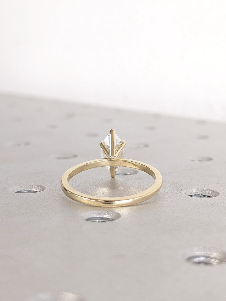 Moissanite Engagement Ring, Marquise Cut Ring, 14k Solid Gold Ring, Solitaire Ring, Wedding Ring
