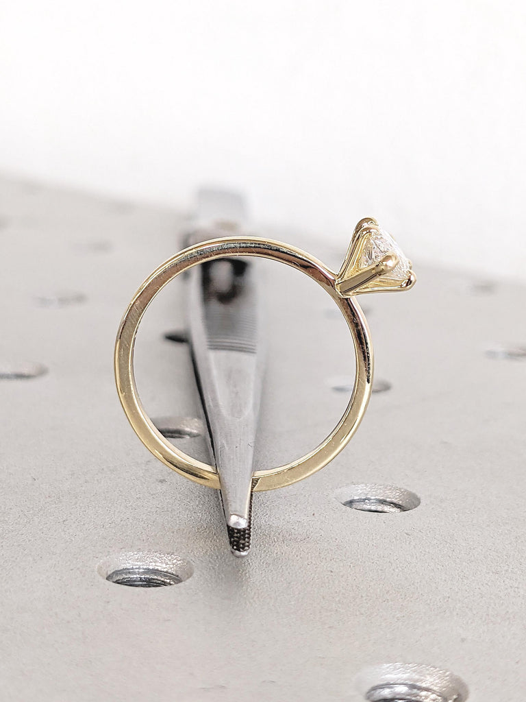 Marquise Lab Grown Diamond Engagement Ring, 14k Solid Gold Solitaire Ring, Lab Diamond Ring