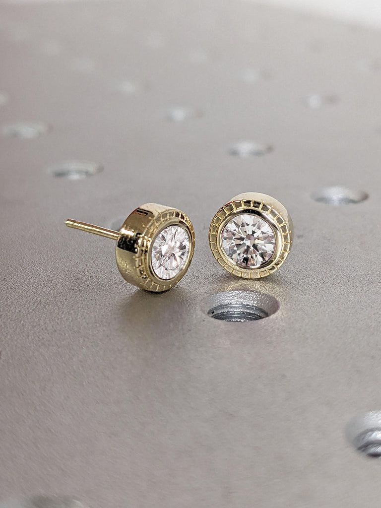 14K 0.50 Ct Diamond Earrings, 14K Gold Lab Grown Diamond Earrings, VS Diamond Studs
