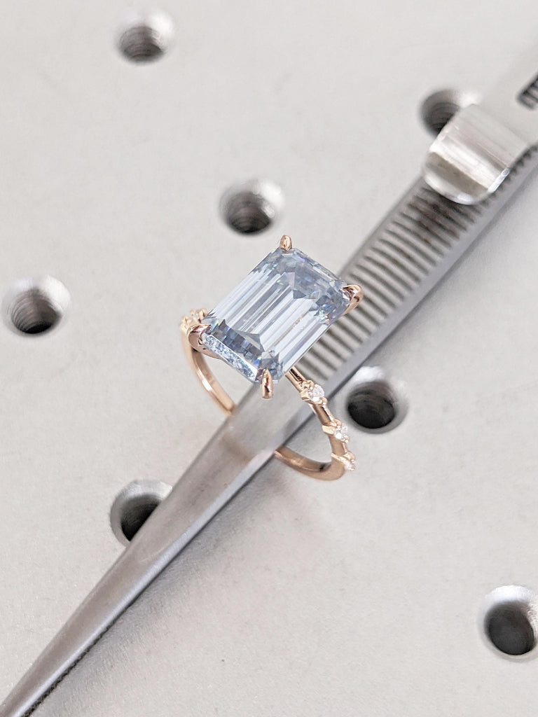 Statement Ring, Diamond Half Eternity Ring, 0.5-4ct Moissanite Ring