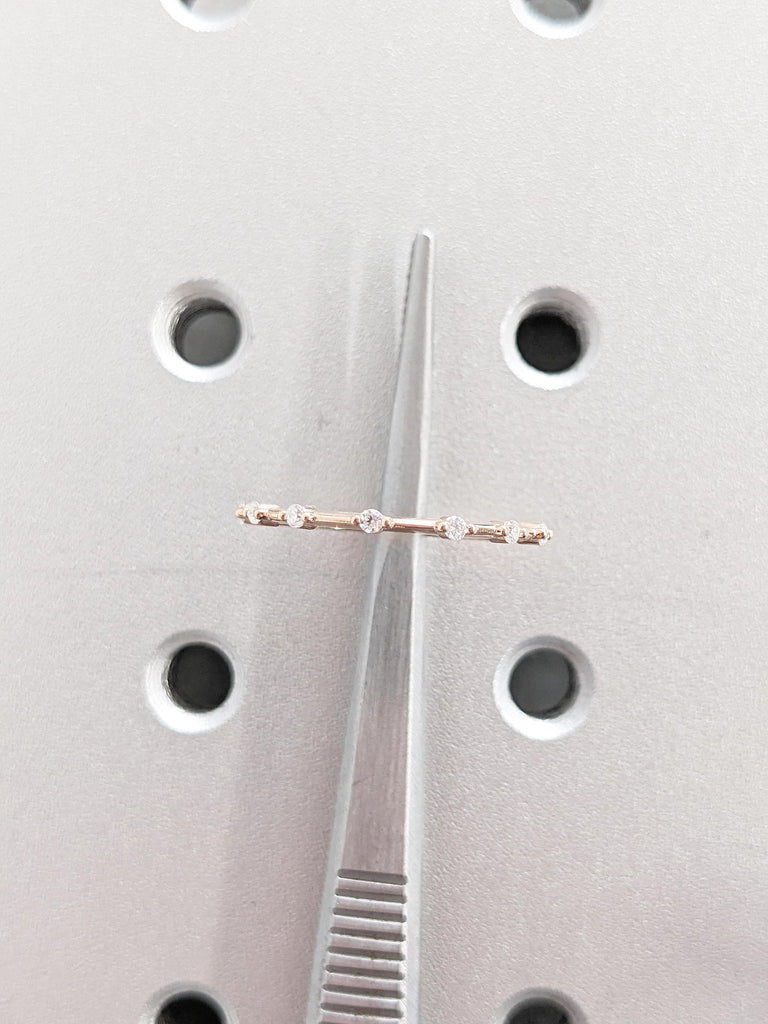 Half Eternity Ring, Stacking Rings for Women, Personalized Wedding Ring