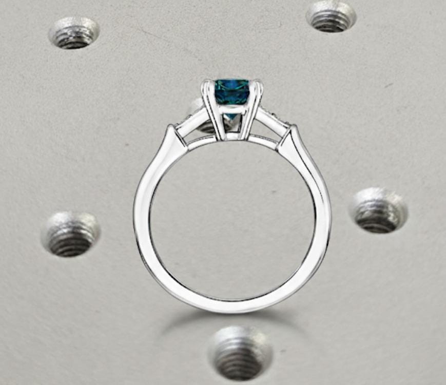 Peacock Green Sapphire Engagement Ring | 14k Solid Gold Blue Green Gemstone Ring | Handmade Jewelry