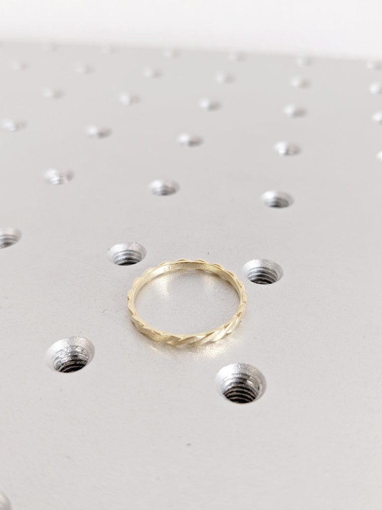 Infinity Twisted Gold Ring: Minimalist Loop Band, Women’s Wedding and Engagement Band
