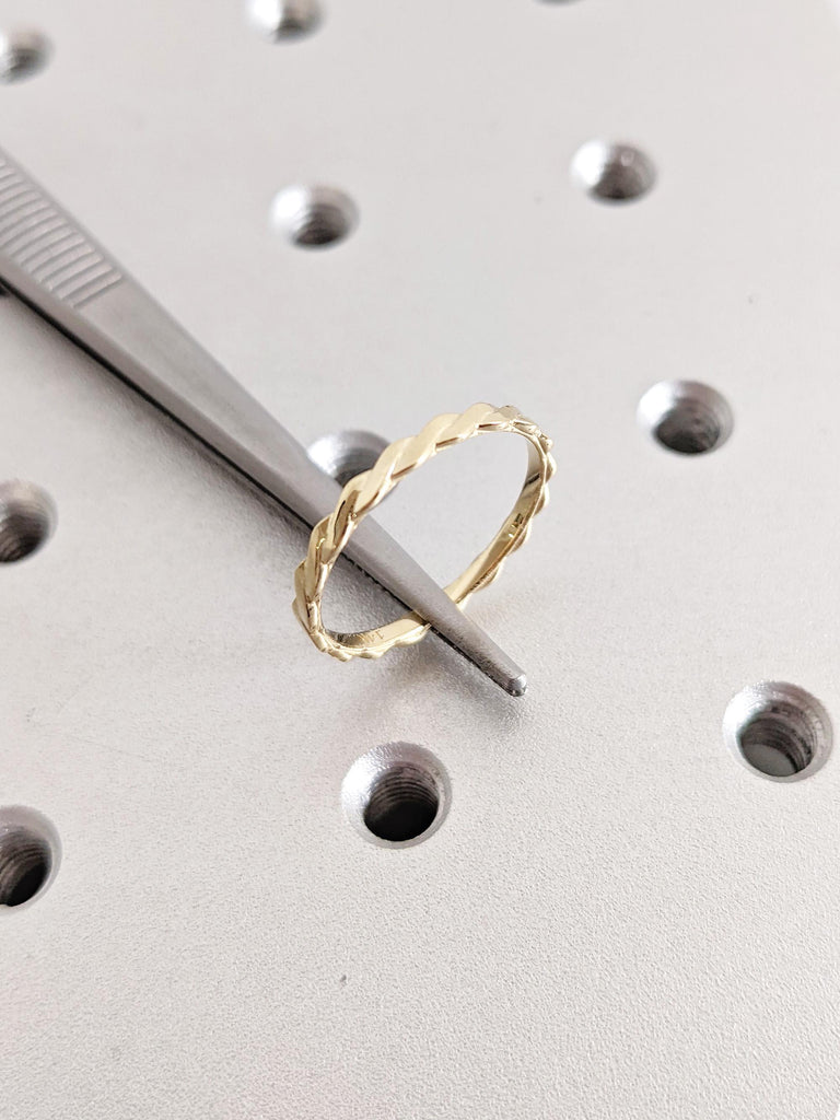 Infinity Twisted Gold Ring: Minimalist Loop Band, Women’s Wedding and Engagement Band