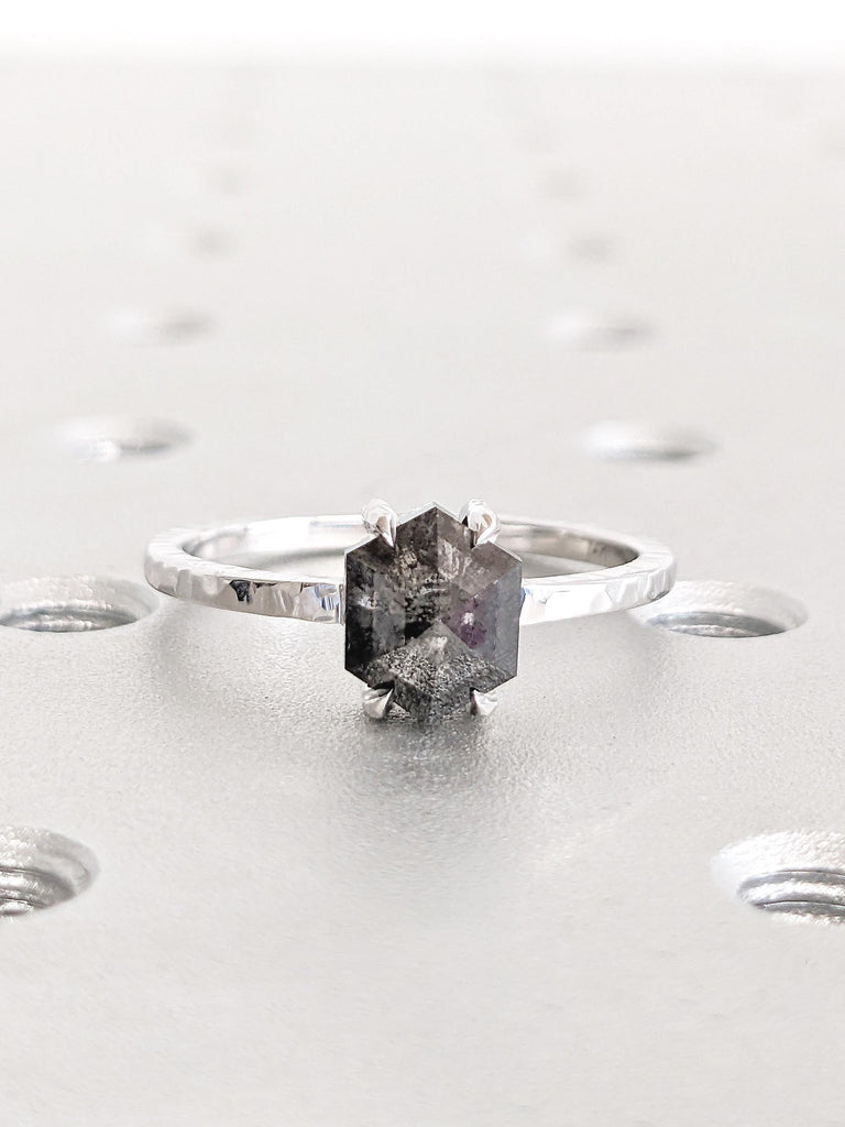 Unique Hand Hammered Ring, 14k Gold Promise Rings for Women