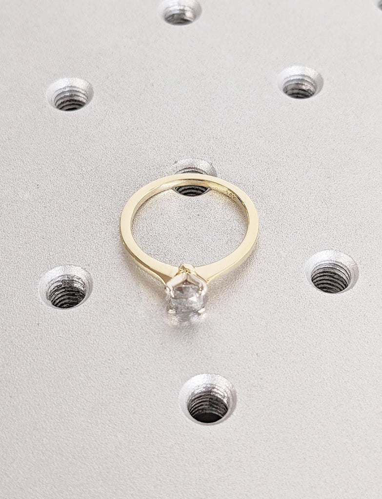Salt and Pepper Diamond Engagement Ring: Round Solitaire Design