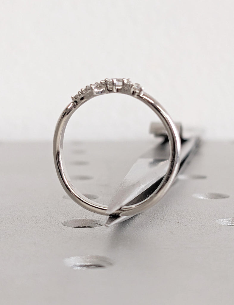 Round Diamond Wedding Ring, Platinum Ring, Moissanite Matching Ring for Women