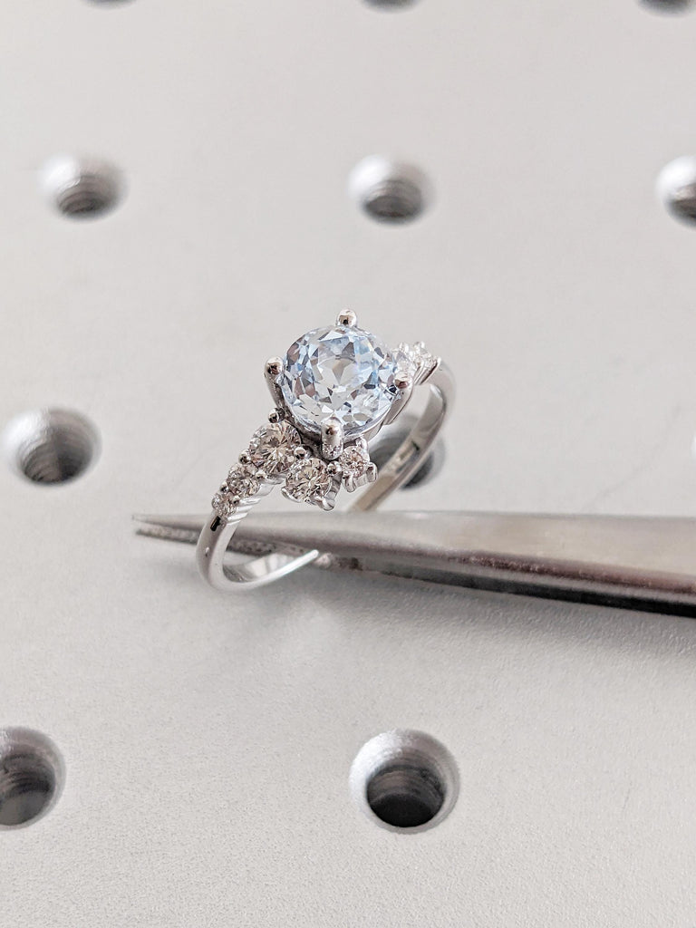 Aquamarine Ring, Promise Ring for Her, March Birthstone Ring