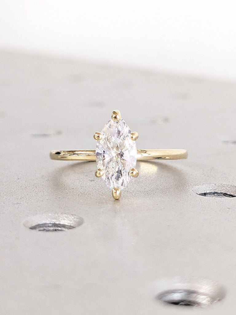 Moissanite Engagement Ring, Marquise Cut Ring