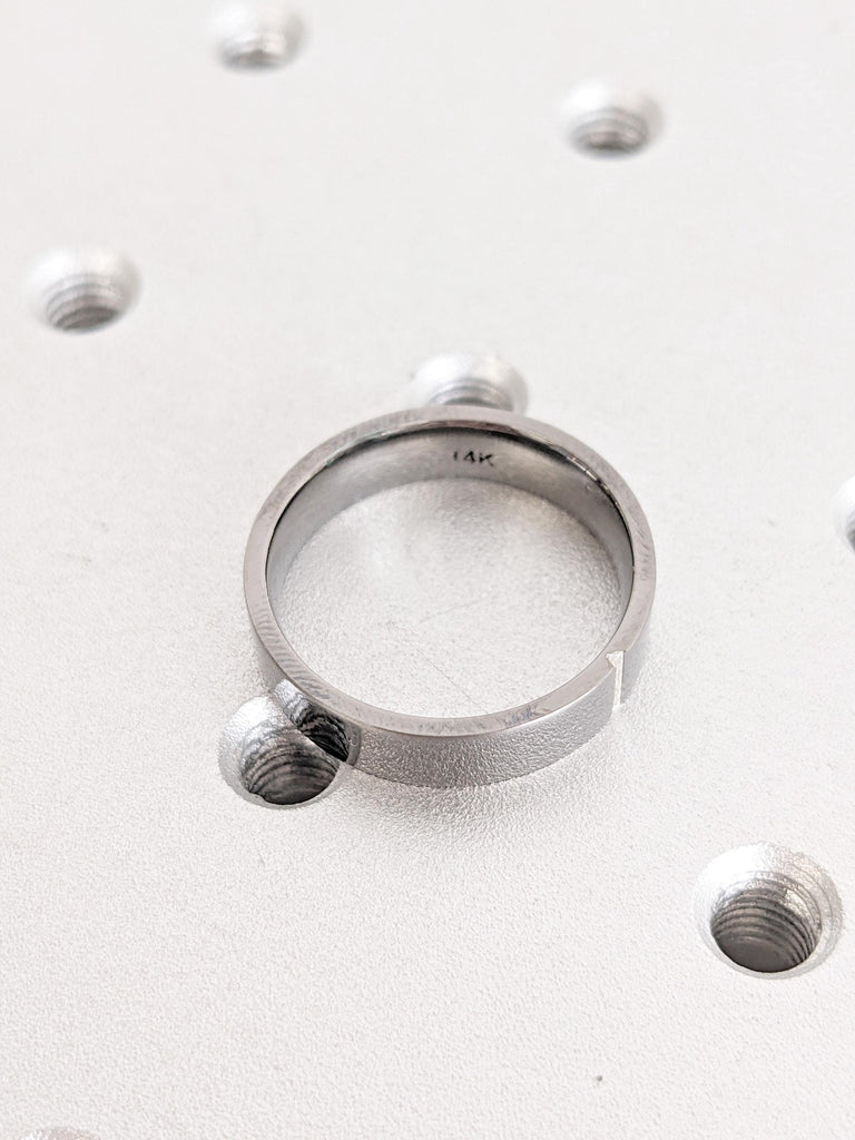 14K Black Gold Baguette Diamond Wedding Band | Men's Diamond Wedding Band | Flush Set Unique Baguette | Modern Stackable Men's Wedding Band
