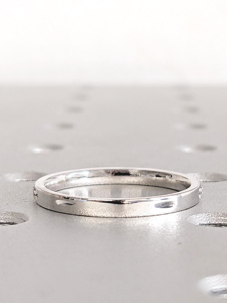 Aquamarine Matching Ring, 14k White Gold Stacking Ring, Women Wedding Band, Aquamarine Half Eternity Band, Stackable Ring, Gemstone Jewelry