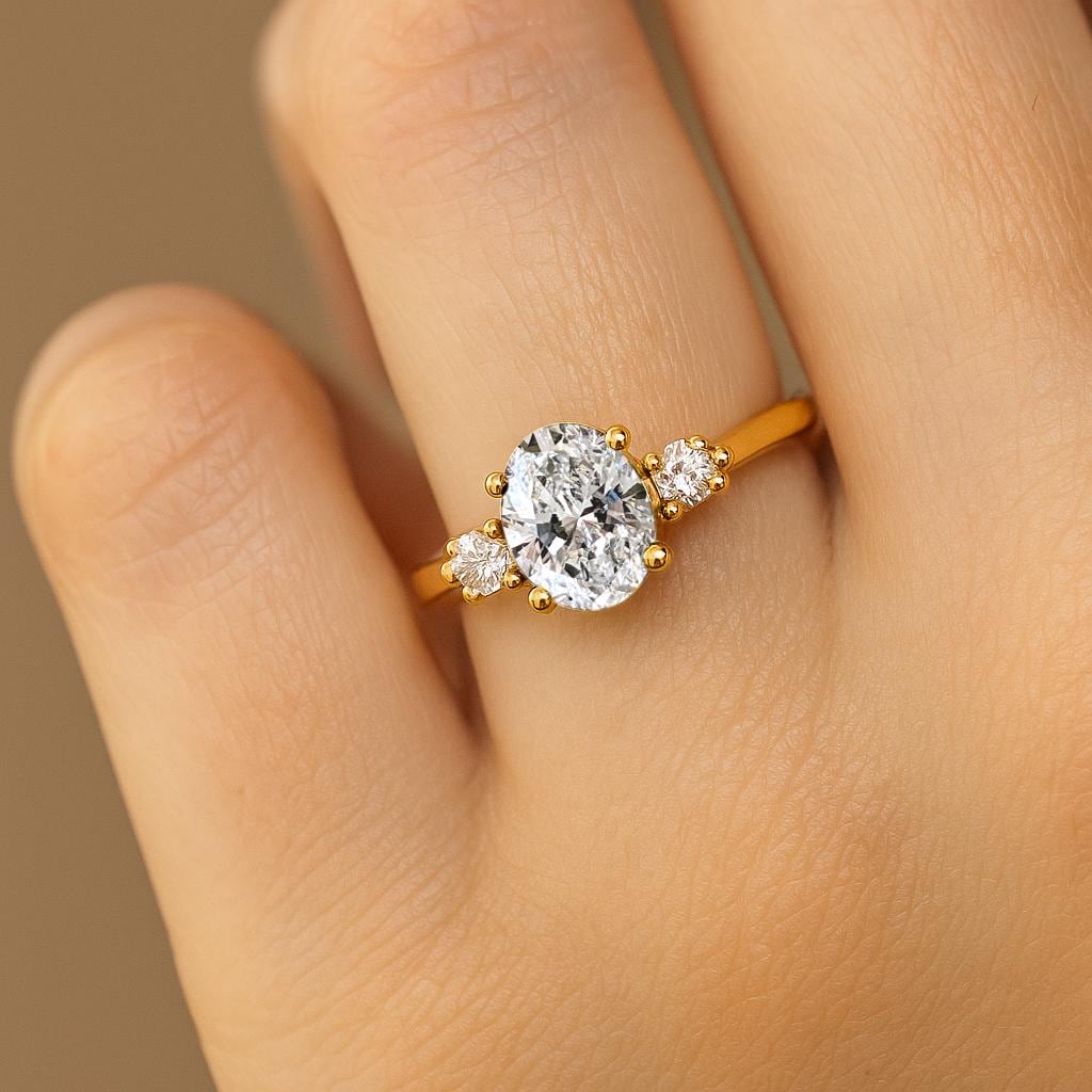 0.5-4ct Moissanite Ring, 14k Yellow Gold