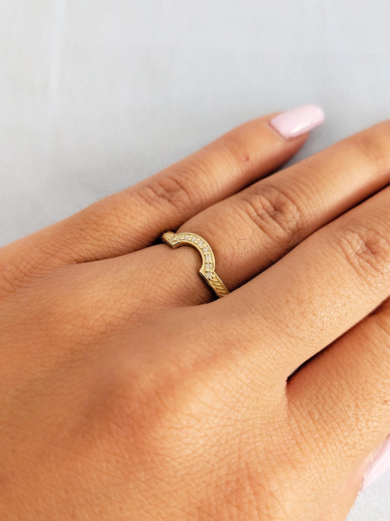 Diamond Wedding Band, Hidden Tourmaline Matching Ring, Stackable Rings for Women