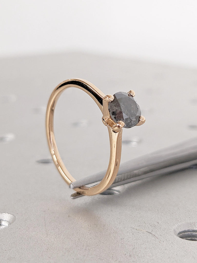 Minimalist Ring, Salt and Pepper Ring, Rose Gold Ring