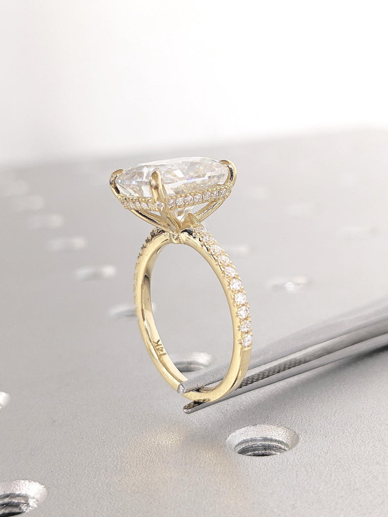 Lab Diamond Ring, Hidden Halo Engagement Ring