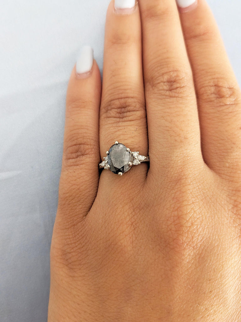 Filigree Ring, 14k Gold Ring, Round, Marquise Diamond Cluster Ring