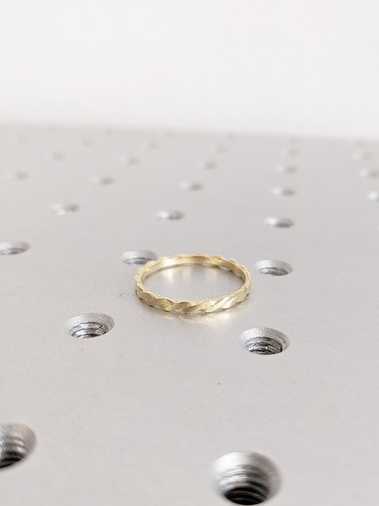 Infinity Twisted Gold Ring: Minimalist Loop Band, Women’s Wedding and Engagement Band