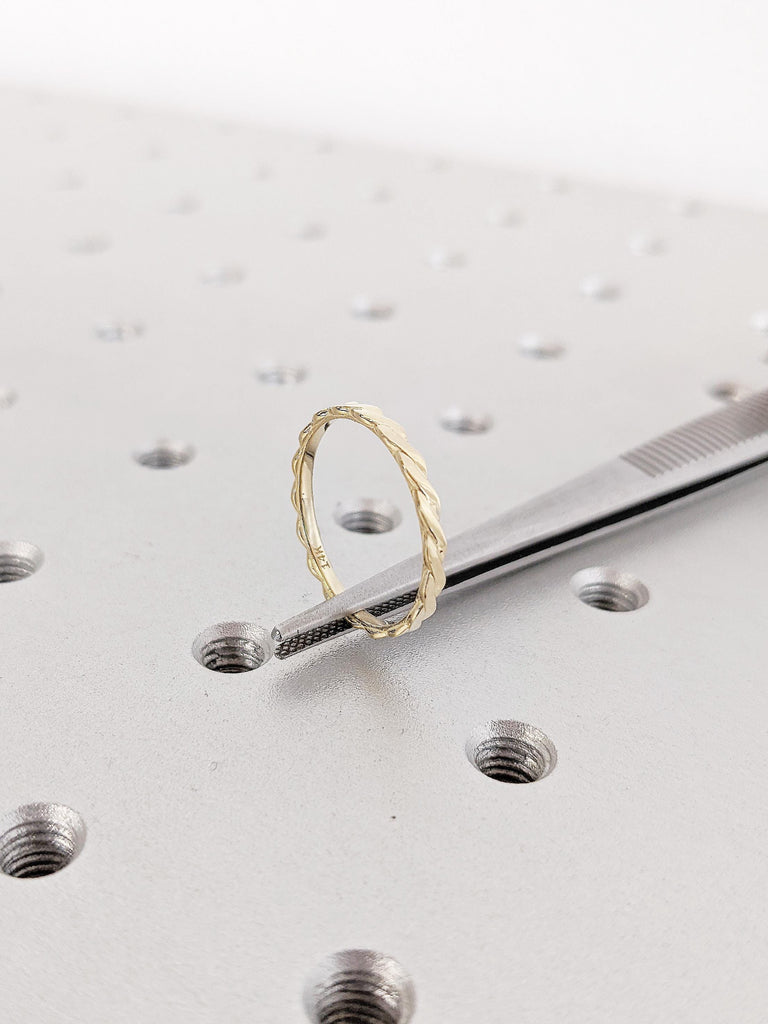 Infinity Twisted Gold Ring: Minimalist Loop Band, Women’s Wedding and Engagement Band