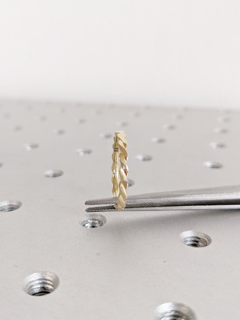 14k Yellow Gold Matching Ring | Infinity Wedding Bands for Women | Minimalist Gold Engagement Ring Band | Infinite Loop Twisted Gold Ring