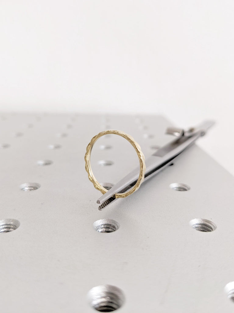 Infinity Twisted Gold Ring: Minimalist Loop Band, Women’s Wedding and Engagement Band
