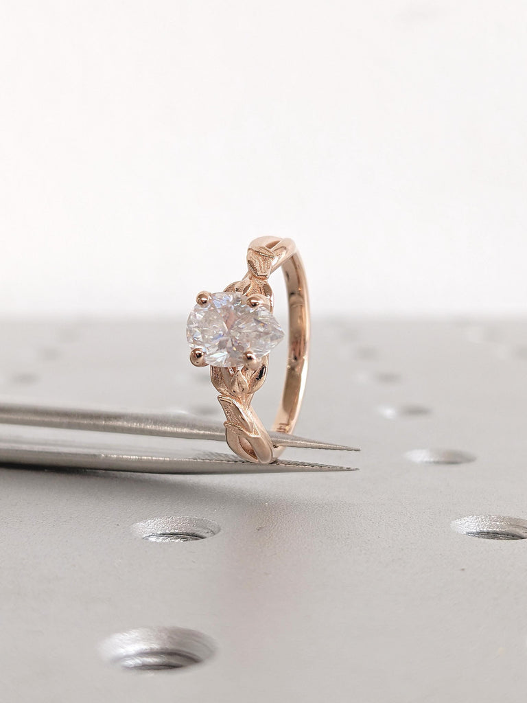 Pear Cut Ring, Rose Gold Nature Ring, Solitaire Ring