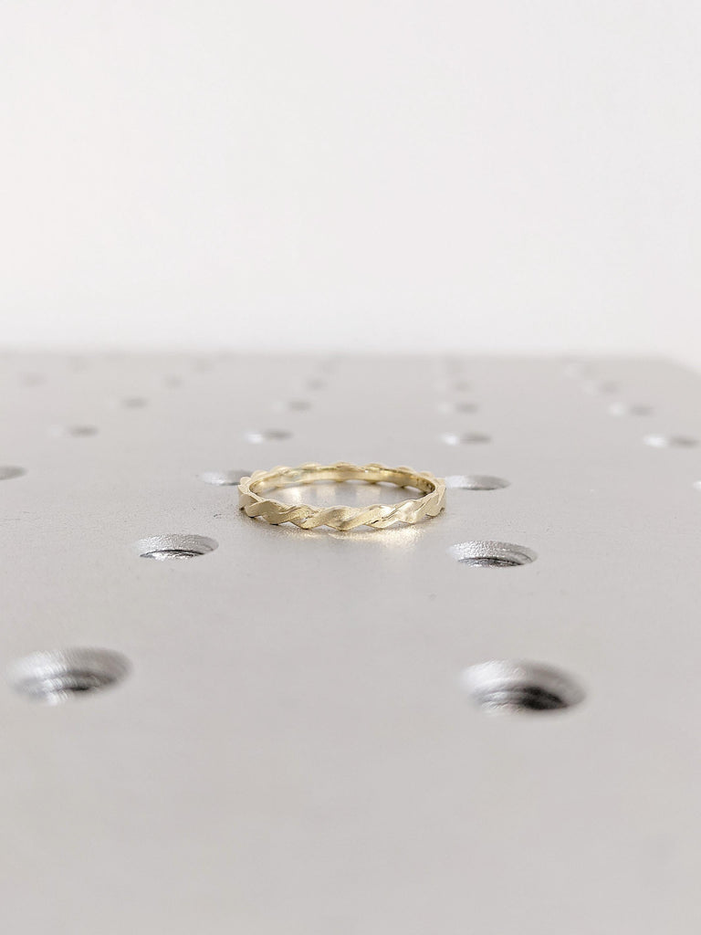 Infinity Twisted Gold Ring: Minimalist Loop Band, Women’s Wedding and Engagement Band