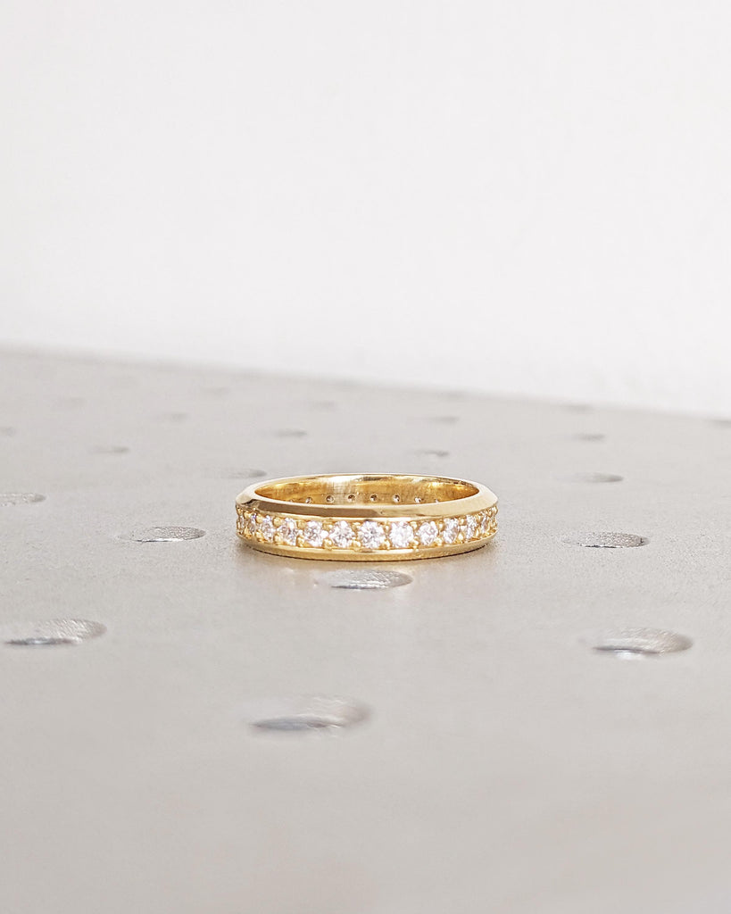 Men’s or Women’s Full Eternity Wedding Ring | 4mm Channel Set Eternity Band | Stacking Band Ring | Diamond or Moissanite | Gold or Platinum