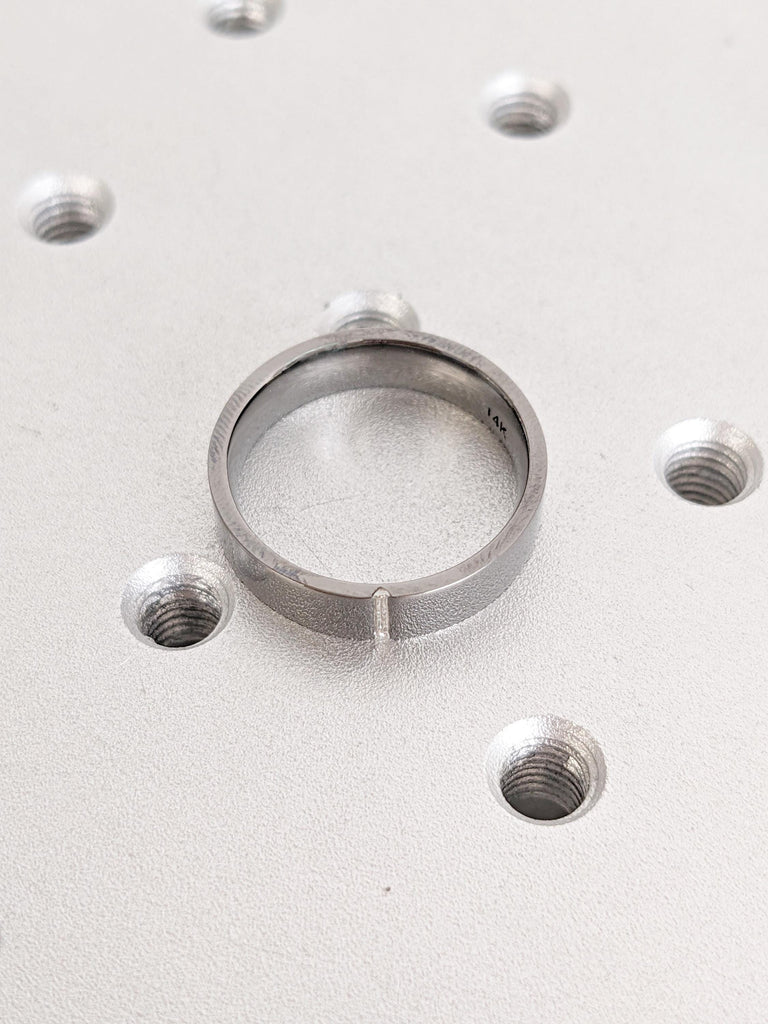 Men's Wedding Band: 14K Black Gold Baguette Diamond Ring, Flush Set Modern Stackable Band