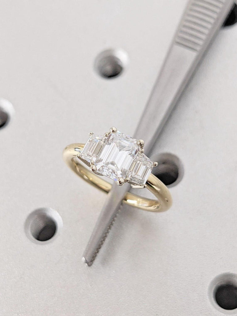 Emerald cut Engagement Ring | CVD Diamond Promise Ring | Woman Bridal Ring