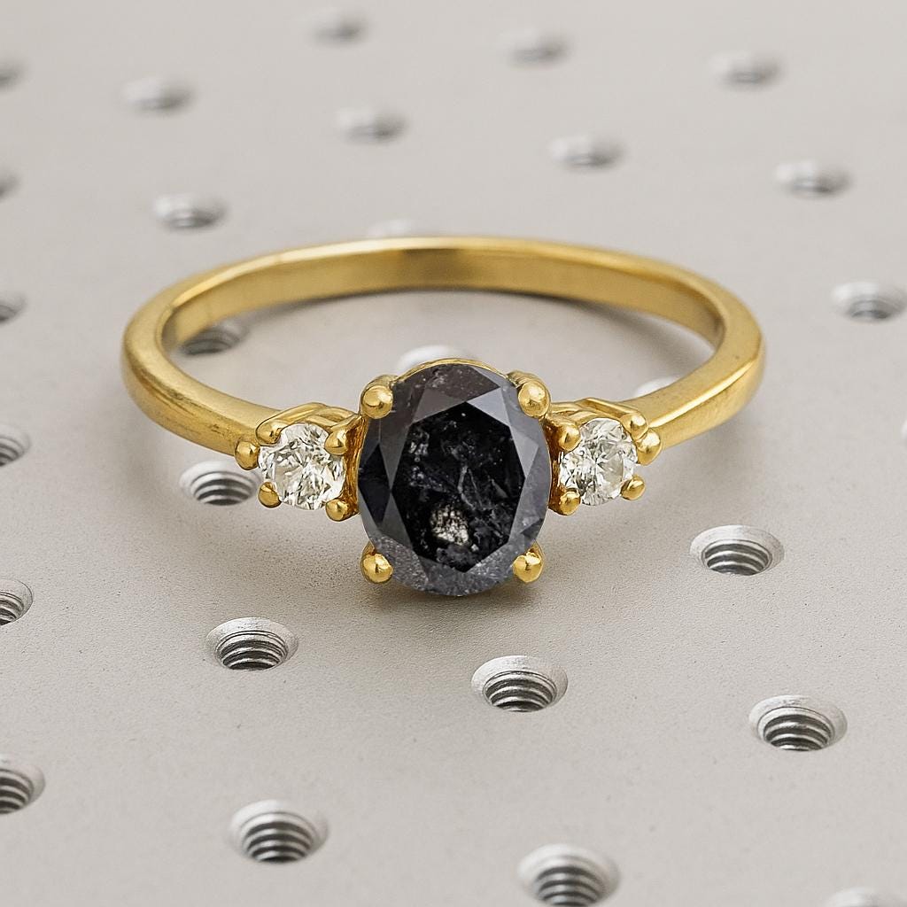 Oval Engagement Ring, 14k Yellow Gold Ring