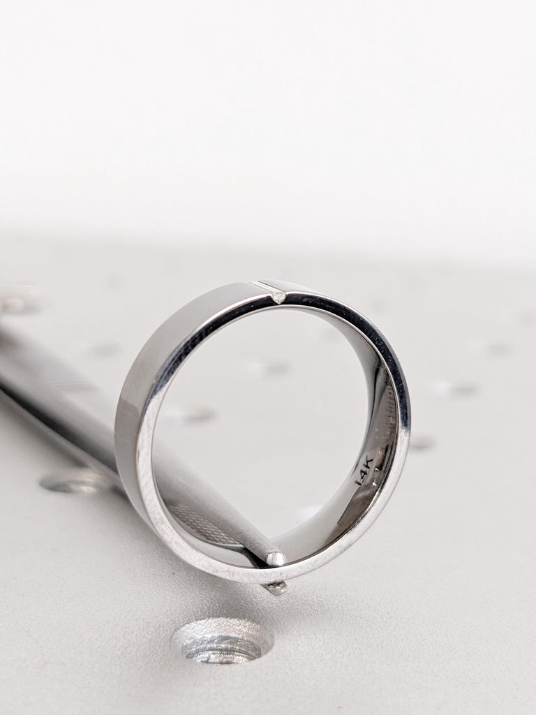 14K Black Gold Baguette Diamond Wedding Band | Men's Diamond Wedding Band | Flush Set Unique Baguette | Modern Stackable Men's Wedding Band