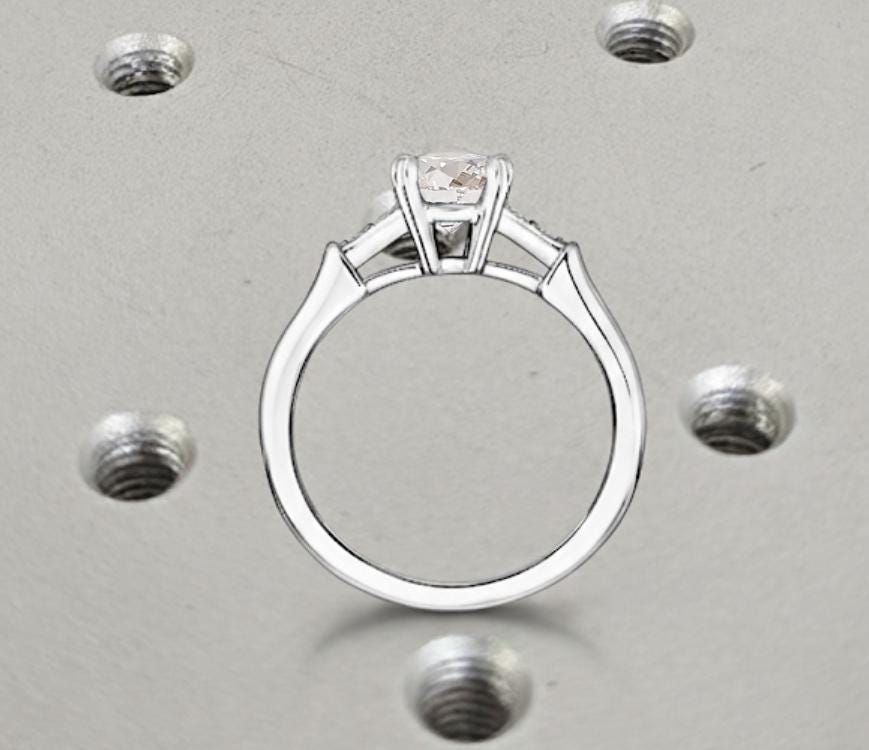 14K Solid Gold 8-Prong Round Cut Moissanite Engagement Ring | 1 CT - 2 CT Dainty Moissanite Ring | White Gold Promise Ring | Gift for Her