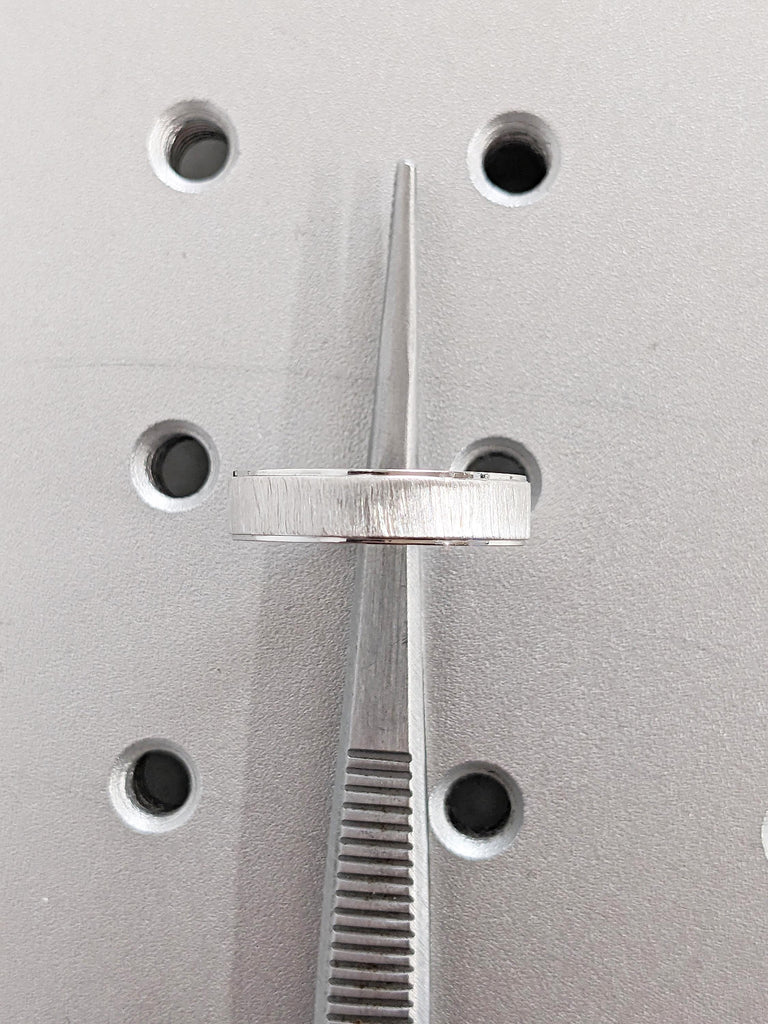 5mm Men's Wedding Ring, 14k White Gold Men Ring, Unique Wedding Band