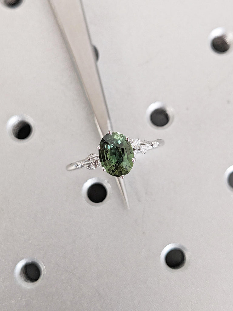 Nature Inspired Wedding Ring, Gemstone Ring