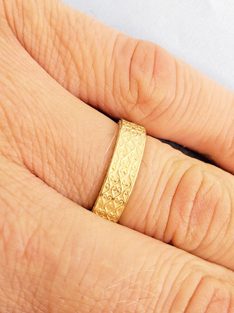 Men's Engagement Ring, Men's Wedding Band, 14K Yellow Gold Rings for Men, Unique Men's Custom Filigree Ring, Gift For Him, Valentine Gift