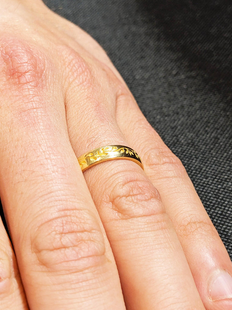 Men's Wedding Band, Men's Engagement Ring, 18K Yellow Gold Ring, Men's Jewelry