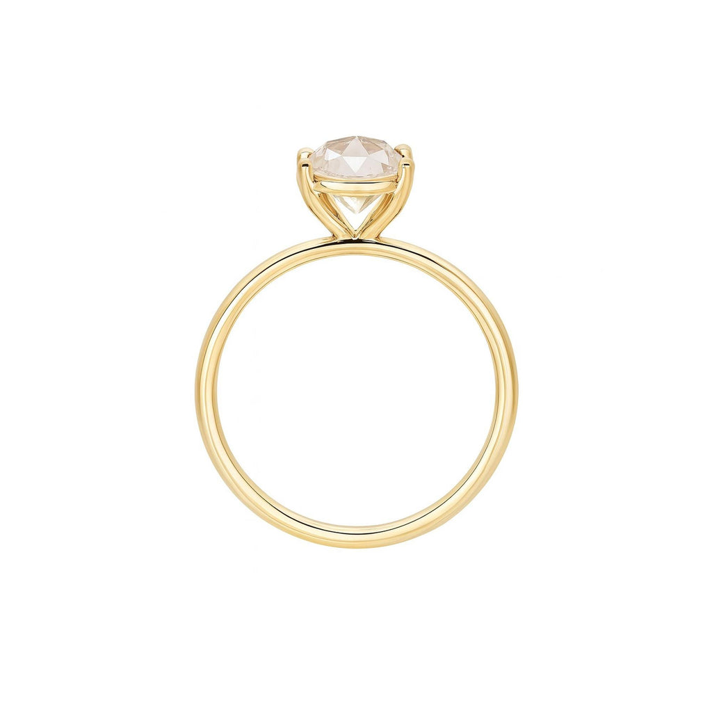 Solitaire Ring with Gallery Rail Setting | Prong set Moissanite Ring | Solid Gold Round cut Engagement Ring