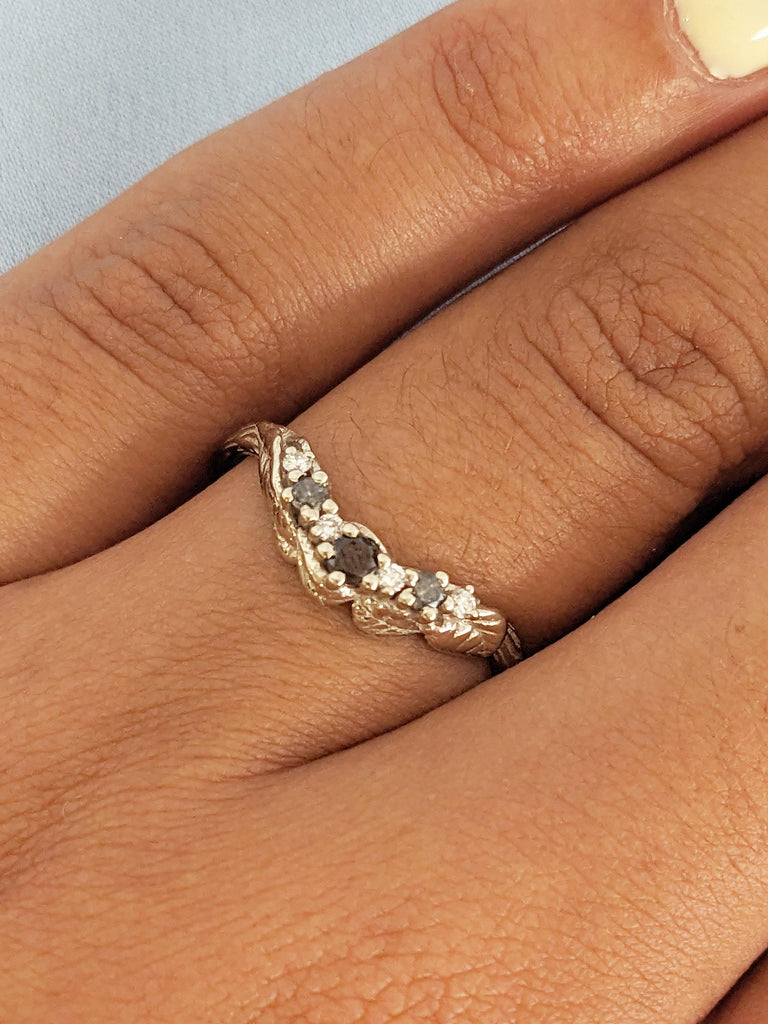 Diamond Wedding Band, 14k Gold Wedding Ring