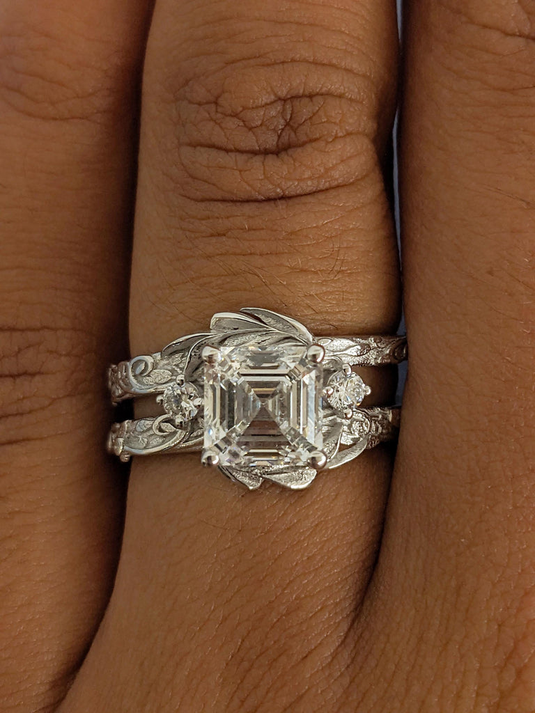 2 Carat Lab Diamond Ring, Asscher Cut Ring