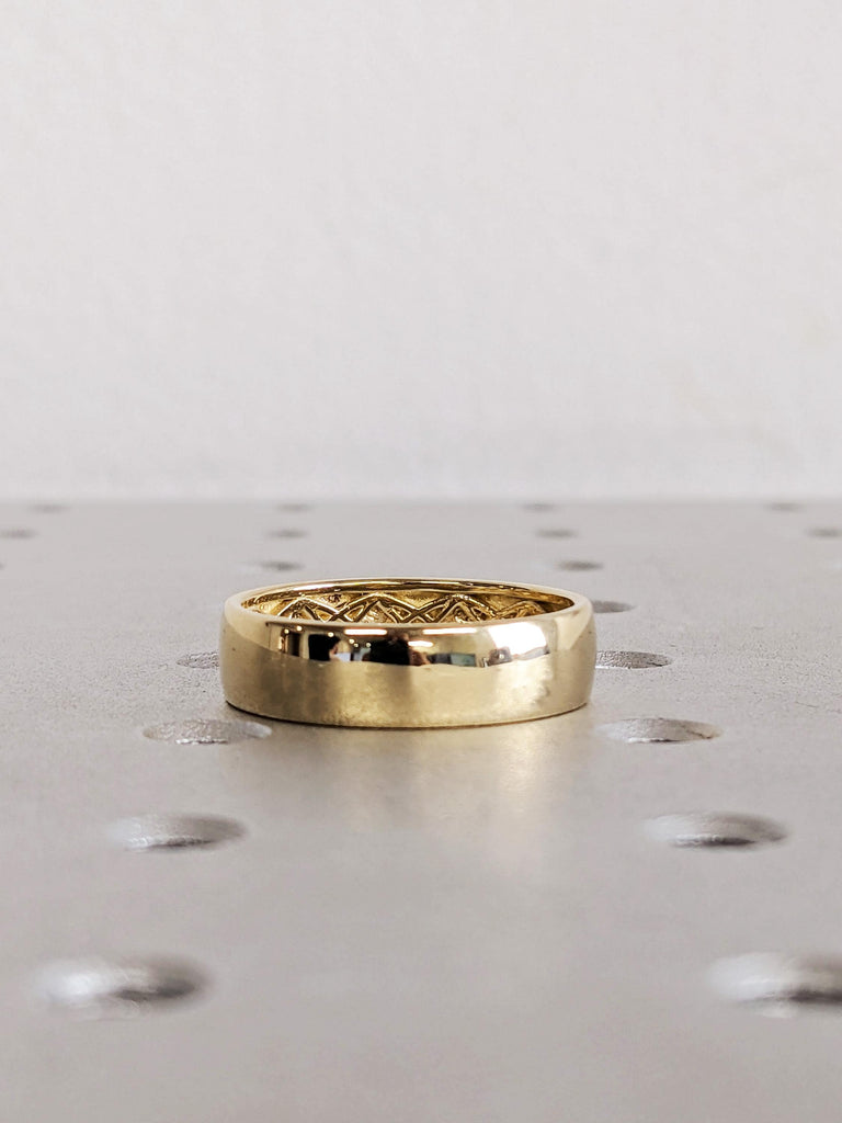 14K Solid Yellow Gold Hidden Celtic Knot Wedding Band, Custom Men's Eternity Ring, Timeless Celtic Design