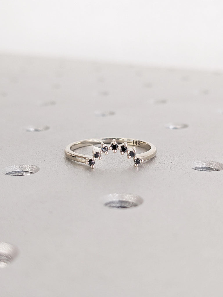 Black Diamond Ring for Women, Personalized Wedding Ring