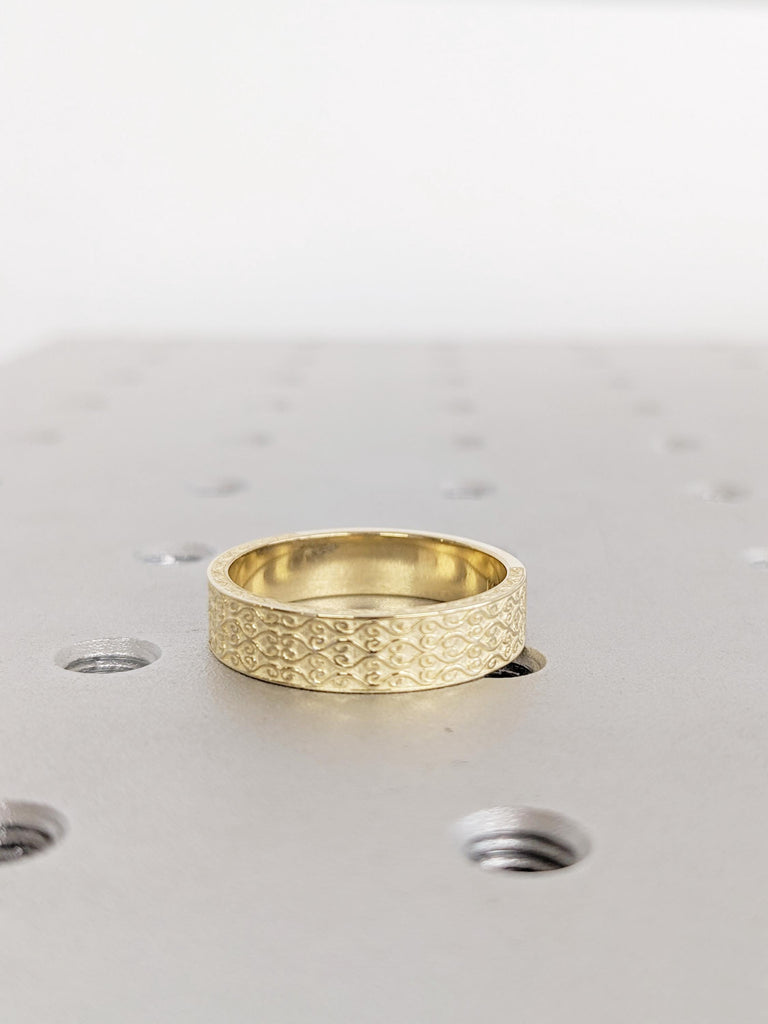 Men's Engagement Ring, Men's Wedding Band, 14K Yellow Gold Rings for Men, Unique Men's Custom Filigree Ring, Gift For Him, Valentine Gift