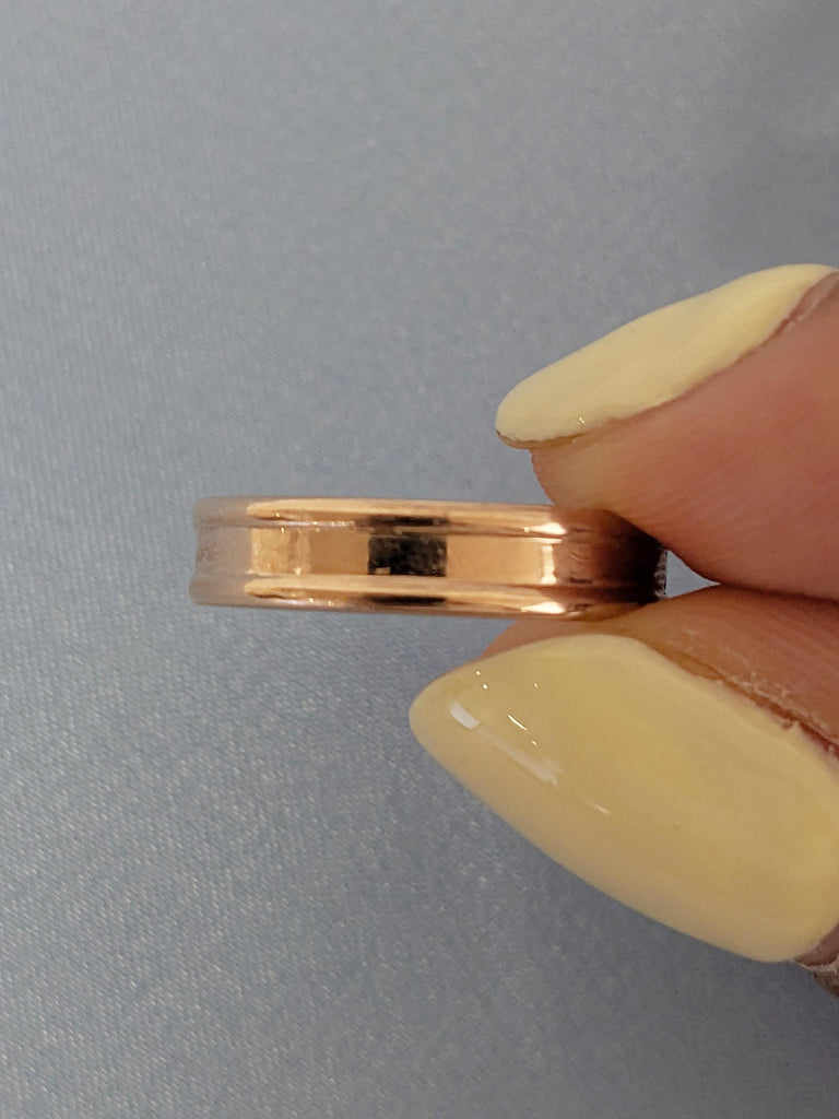 14k Rose Gold Wedding Band, Matching Rings, Unique Wedding Ring, Women's Wedding Band, Personalized Stacking Ring, Wedding Anniversary Gift