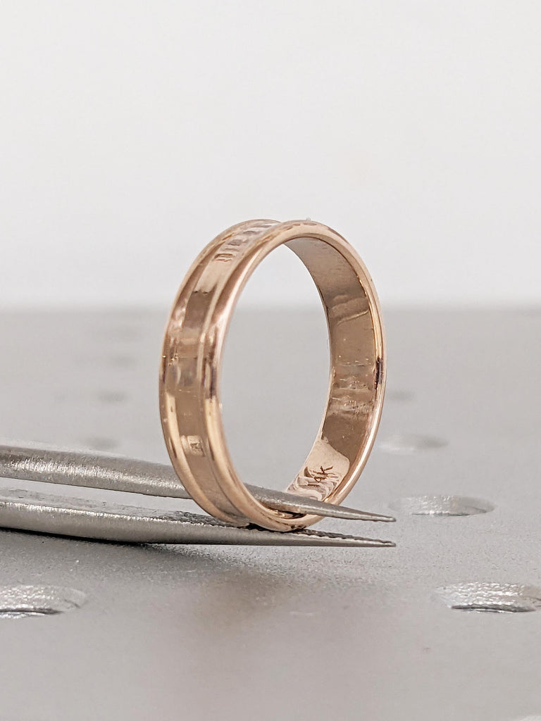 Dainty Wedding Band, 18k/14k Rose Gold Rings Women, Gold Stacking Ring
