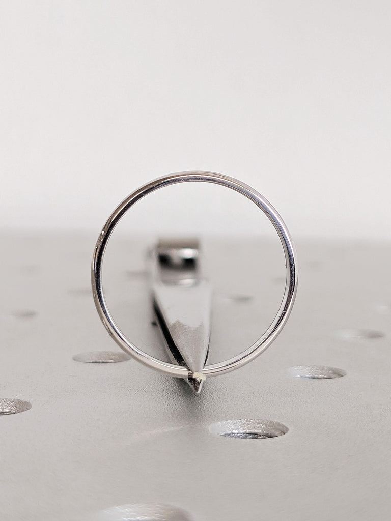 Shiny Low Dome Wedding Band, Thin 18K White Gold Minimalist Ring, Comfort Fit Band, Plain Polished Women's Engagement Ring, Everyday Jewelry