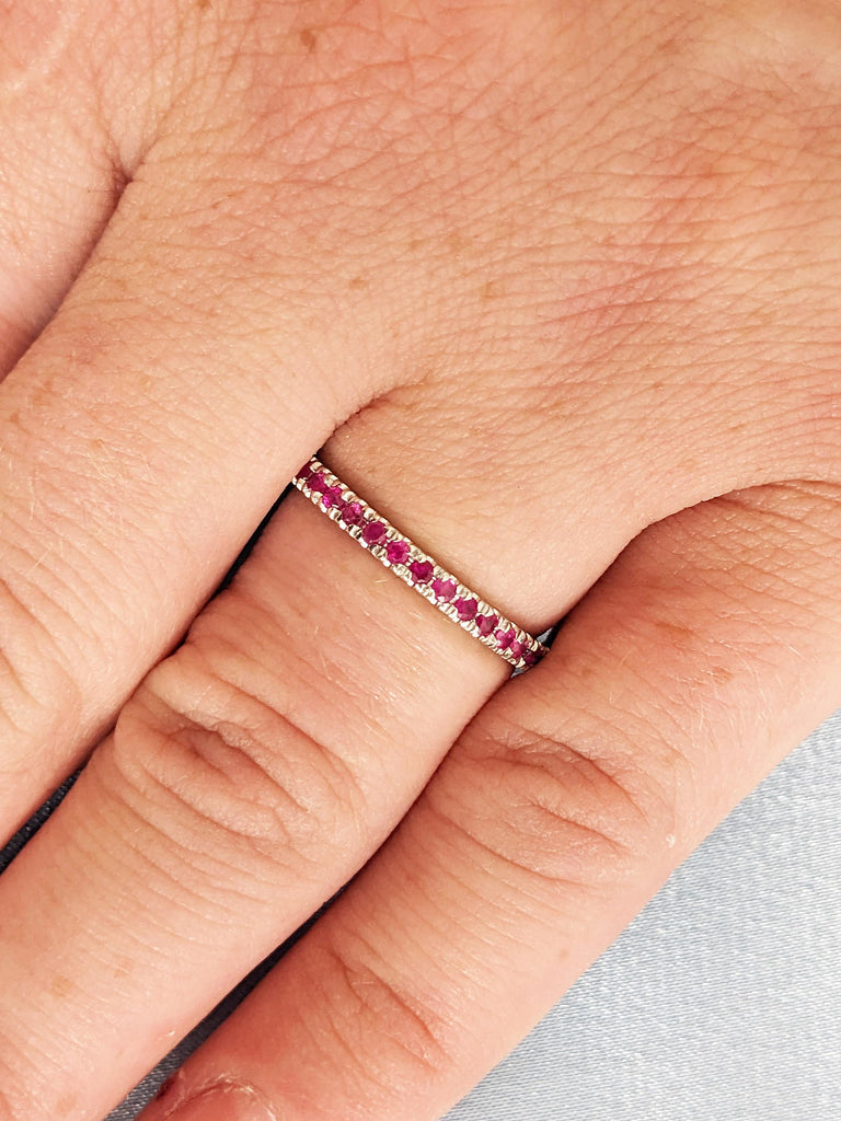 Red Ruby Stackable Ring, July Birthstone Ring, Gemstone Ring