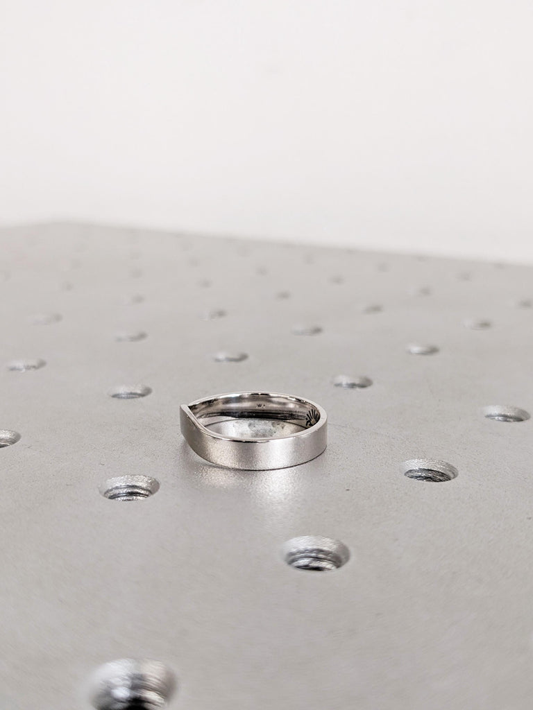 14K White Gold Wedding Band, Stacking Ring For Woman, Matching Ring, Custom Wedding Ring, Unique Curved Gold Ring, Women's Wedding Ring Gift