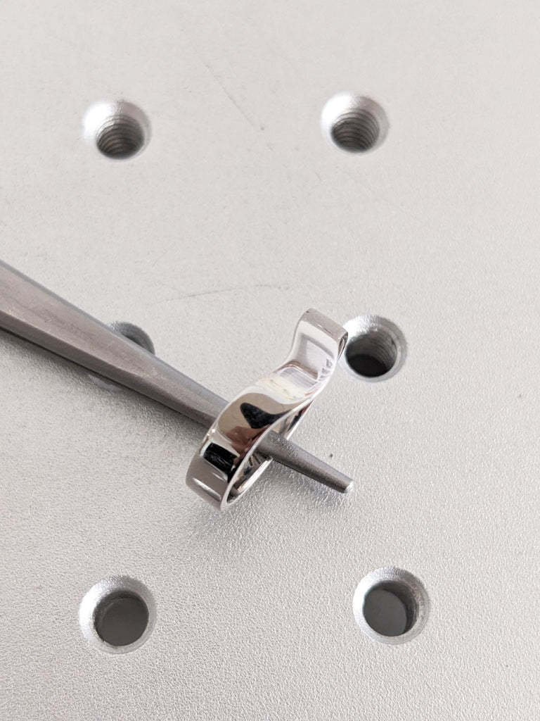 14K White Gold Wedding Band, Stacking Ring For Woman, Matching Ring, Custom Wedding Ring, Unique Curved Gold Ring, Women's Wedding Ring Gift