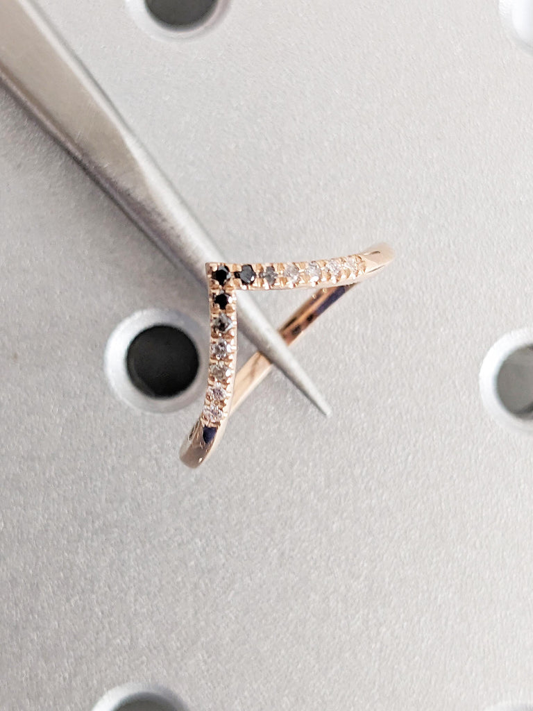 14k Rose Gold Wedding Band, Stackable Ring